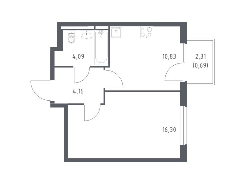 1 ккв 36,1 м²
