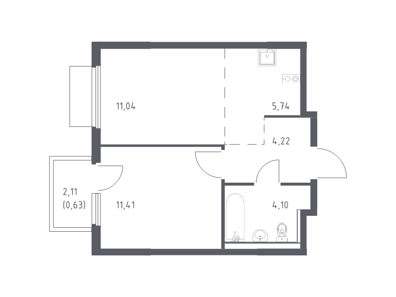 2 ккв (Евро) 37,1 м²