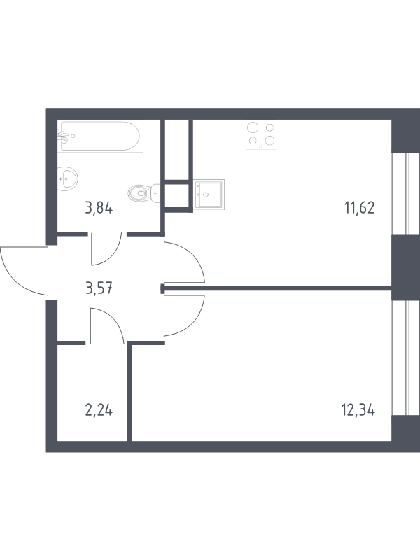 1 ккв 32,9 м²
