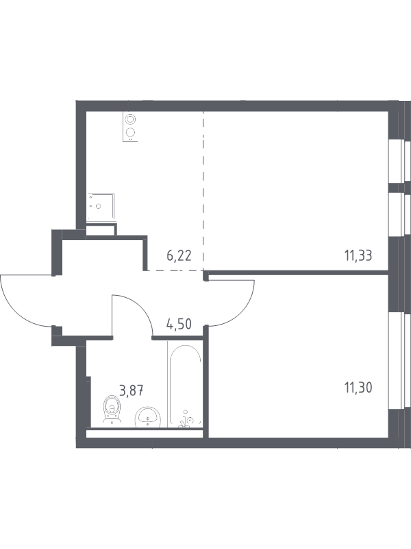 2 ккв (Евро) 37,2 м²