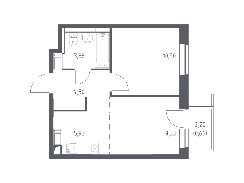 2 ккв (Евро) 35 м²