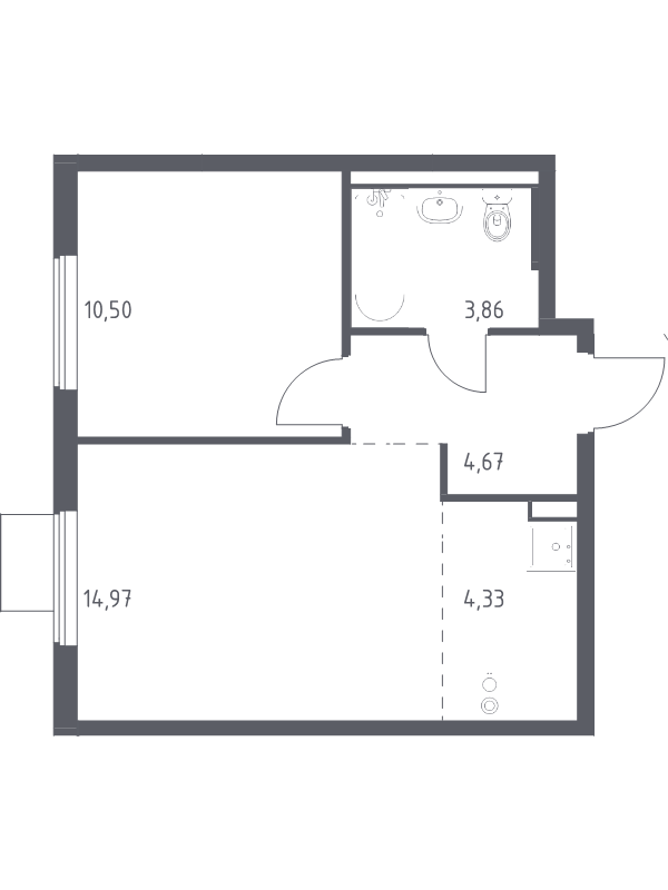 2 ккв (Евро) 38,3 м²