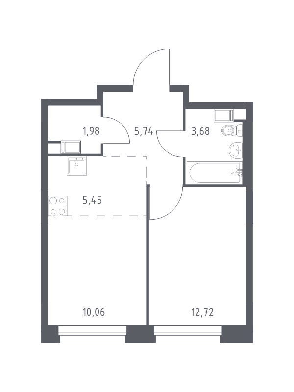 2 ккв (Евро) 39,6 м²