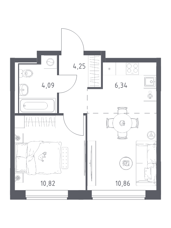 2 ккв (Евро) 36,4 м²