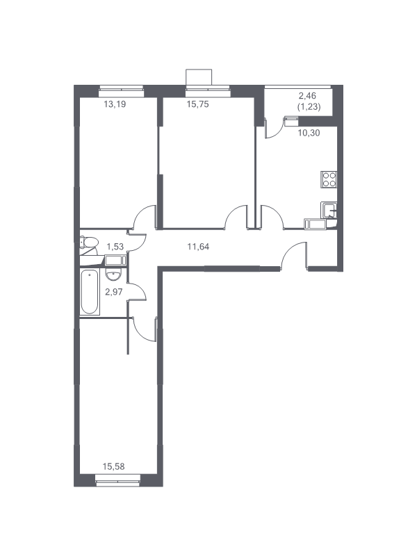 3 ккв 71,1 м²