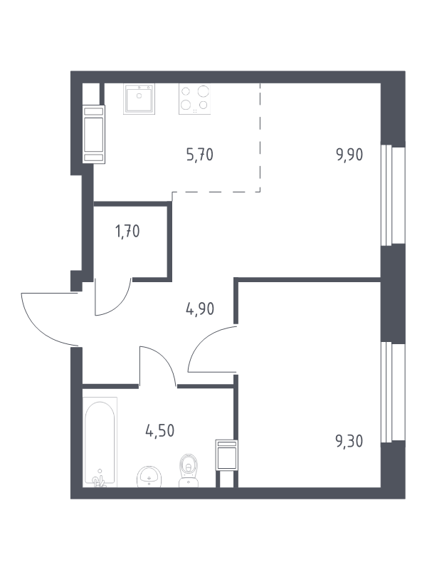 2 ккв (Евро) 36 м²