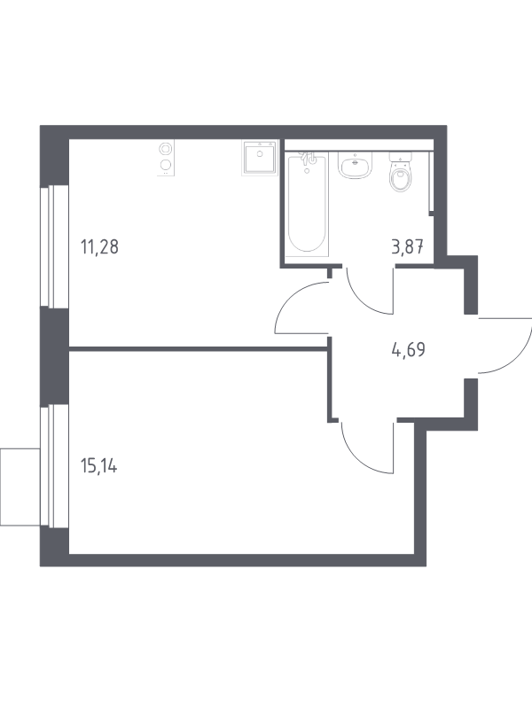 1 ккв 35 м²