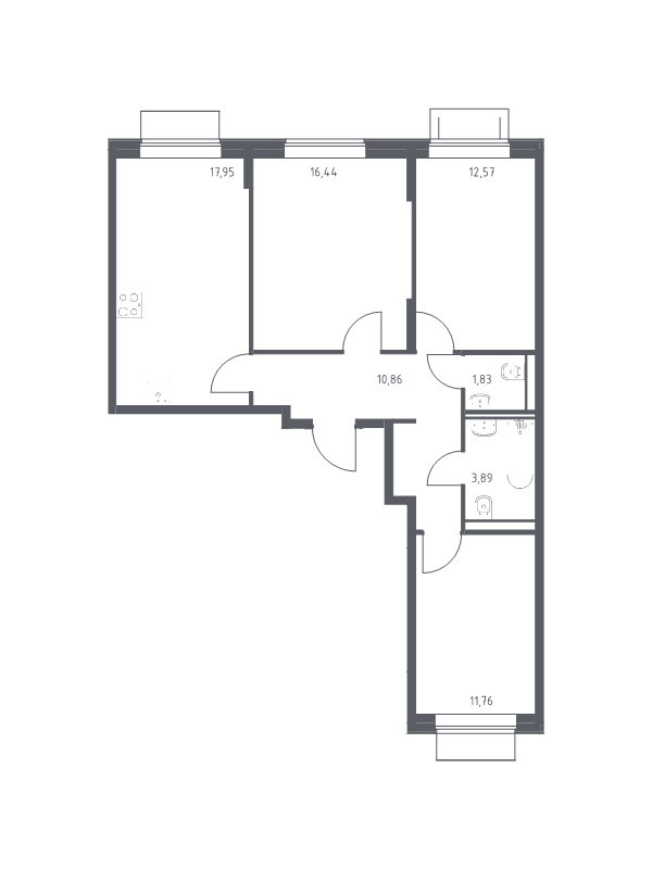 4 ккв (Евро) 75,3 м²