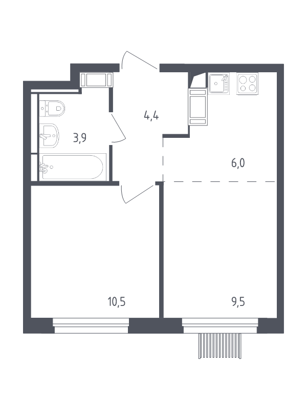 2 ккв (Евро) 33,9 м²