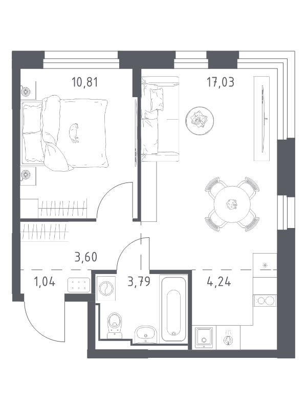 2 ккв (Евро) 40,4 м²