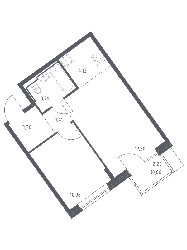 2 ккв (Евро) 41,5 м²