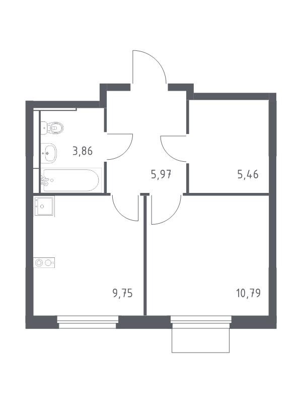 1 ккв 35,8 м²