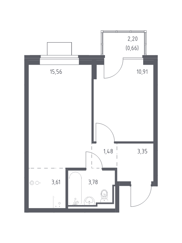 2 ккв (Евро) 39,4 м²
