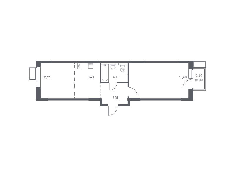 2 ккв (Евро) 49,3 м²