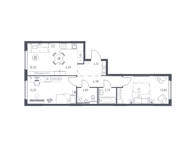3 ккв (Евро) 59,7 м²