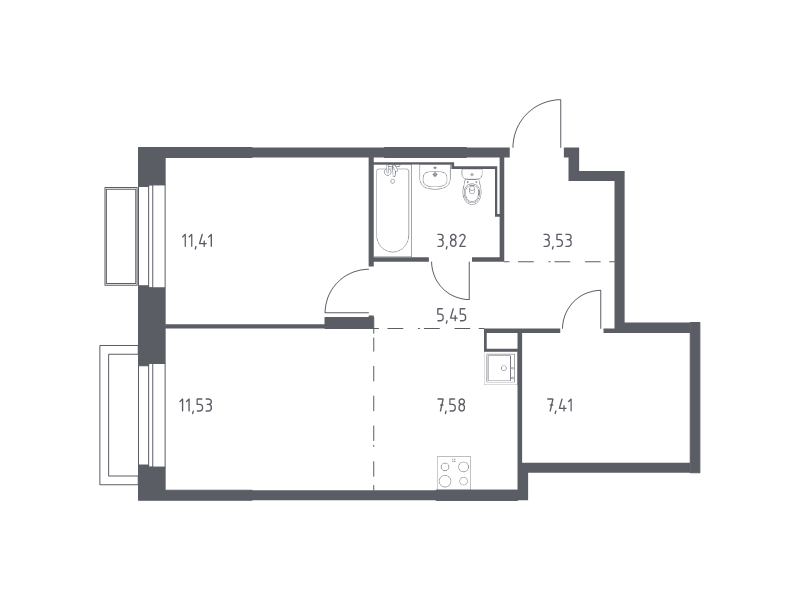 2 ккв (Евро) 50,7 м²