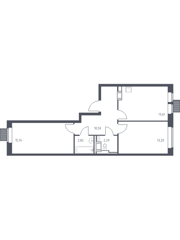 2 ккв 58,2 м²