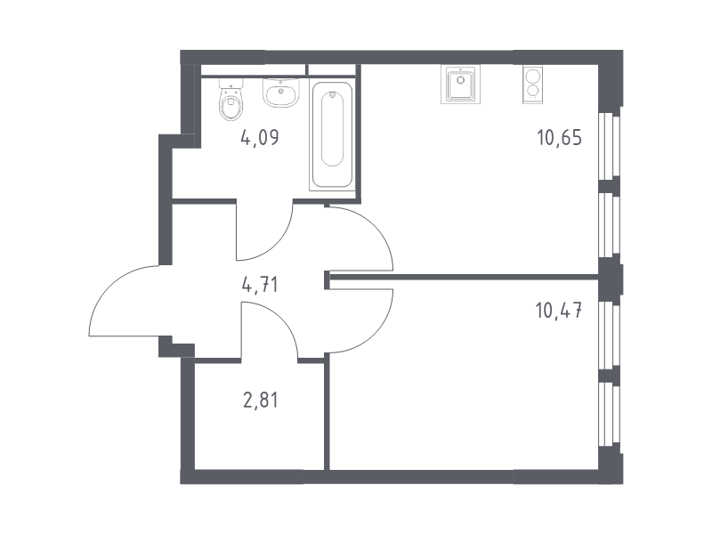 1 ккв 32,7 м²