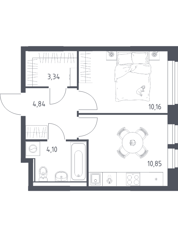 1 ккв 33,3 м²