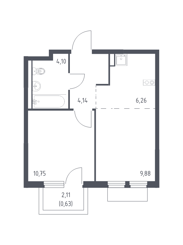 2 ккв (Евро) 35,8 м²