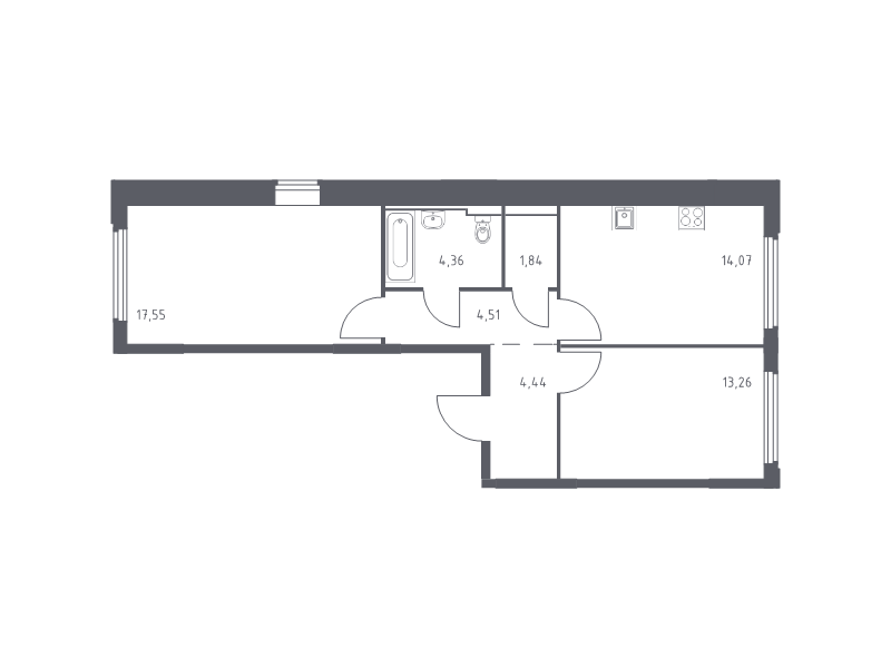 2 ккв 60 м²