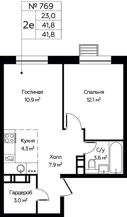 2 ккв (Евро) 40,6 м²