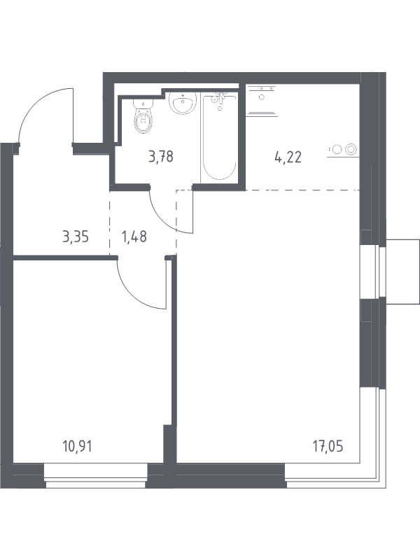 2 ккв (Евро) 40,8 м²
