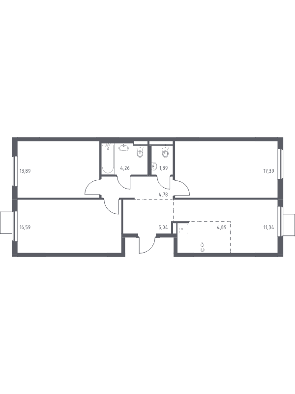 4 ккв (Евро) 80,1 м²