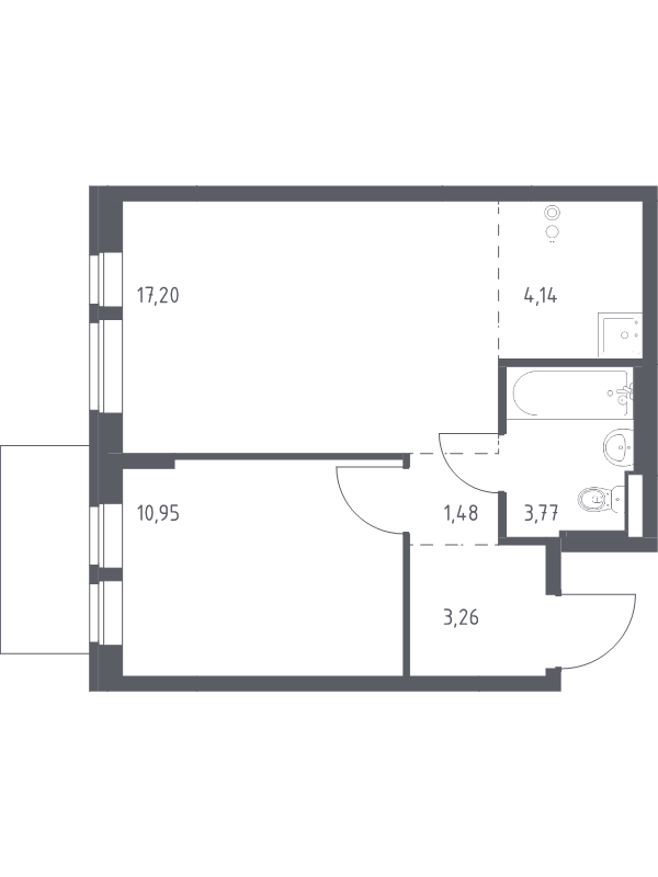 2 ккв (Евро) 40,8 м²