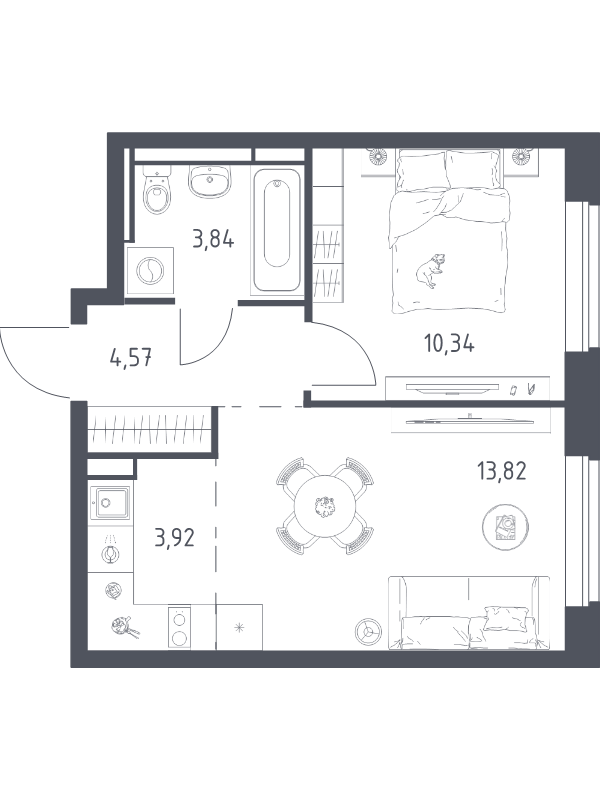 2 ккв (Евро) 36,5 м²