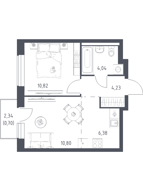 2 ккв (Евро) 37 м²