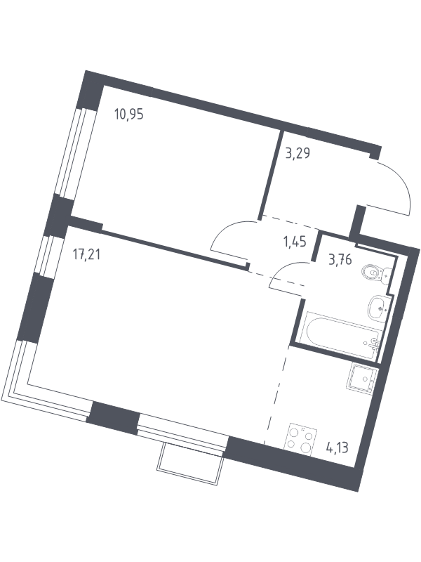 2 ккв (Евро) 40,8 м²