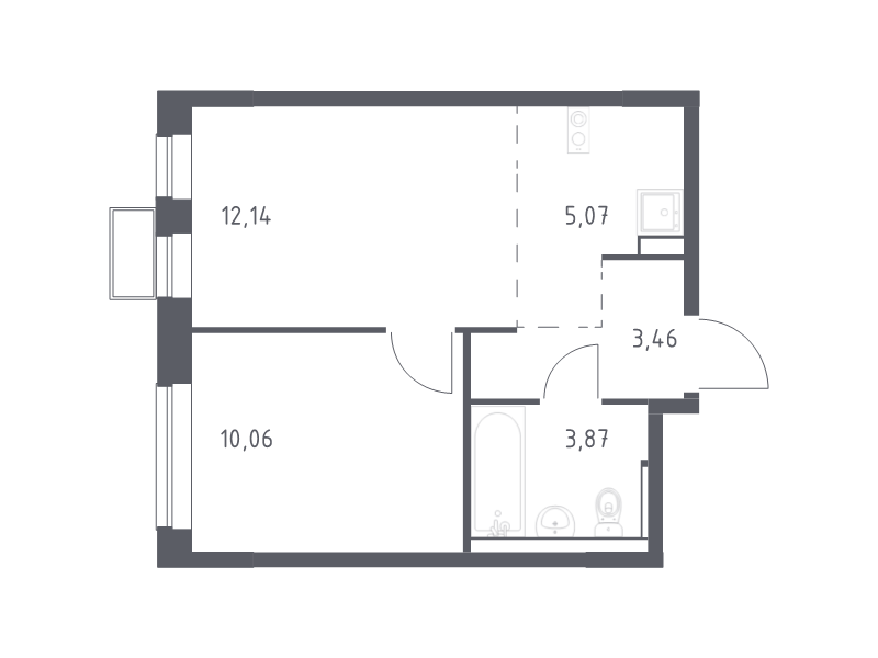 2 ккв (Евро) 34,6 м²