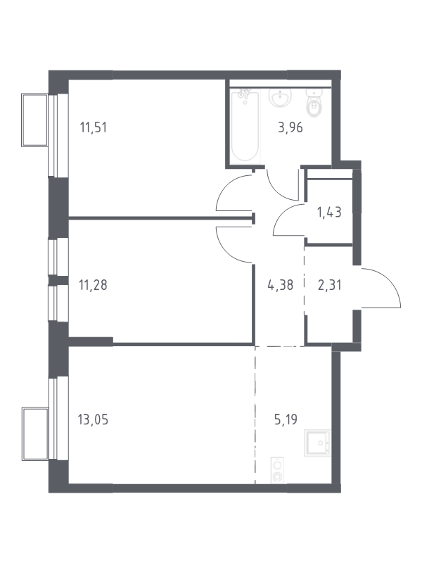 3 ккв (Евро) 53,1 м²