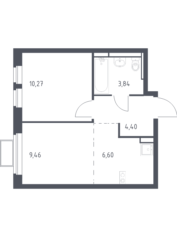 2 ккв (Евро) 34,6 м²