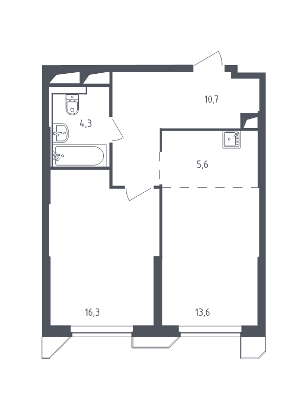 2 ккв (Евро) 50,1 м²