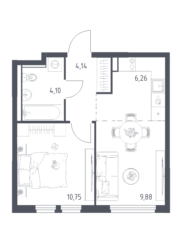 2 ккв (Евро) 35,1 м²
