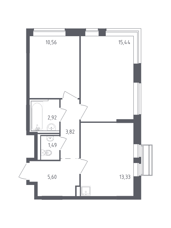2 ккв 53,2 м²