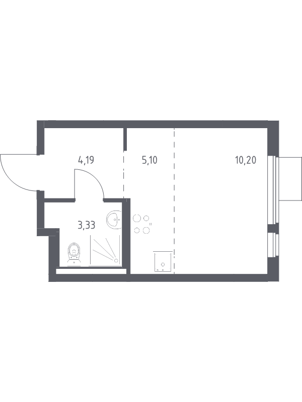 Студия 22,8 м²