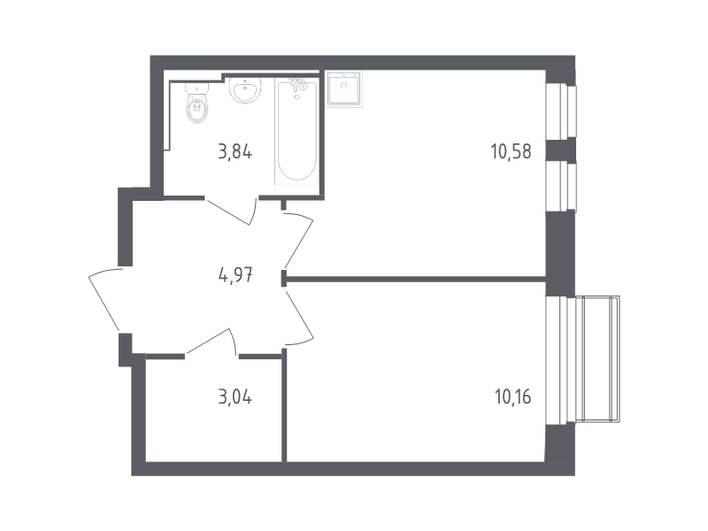 1 ккв 32,6 м²