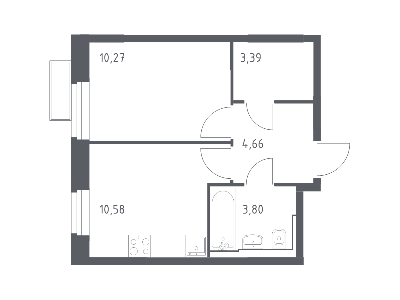 1 ккв 32,9 м²