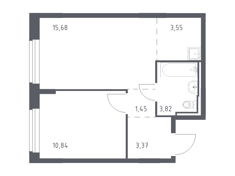 2 ккв (Евро) 38,7 м²