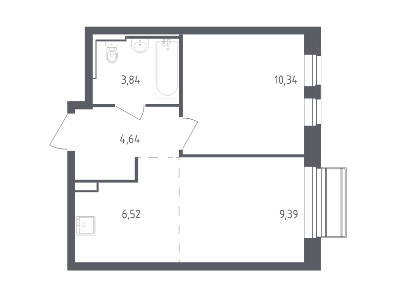 2 ккв (Евро) 34,7 м²