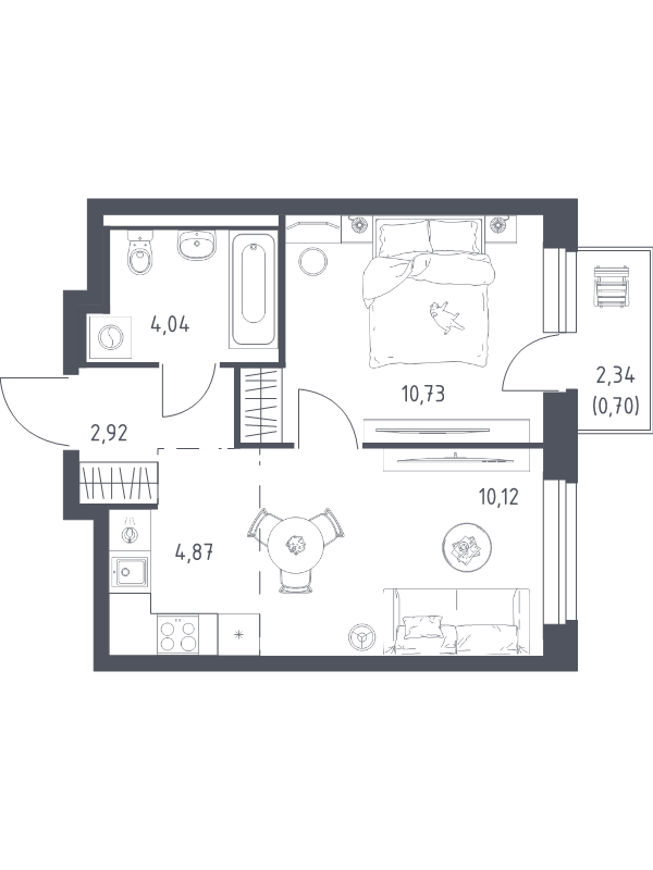 1 ккв 33,4 м²