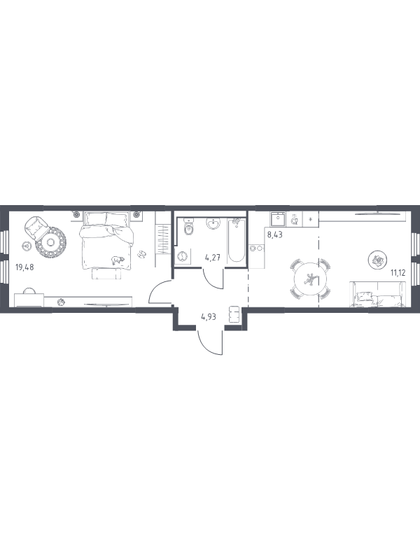 2 ккв (Евро) 48,2 м²