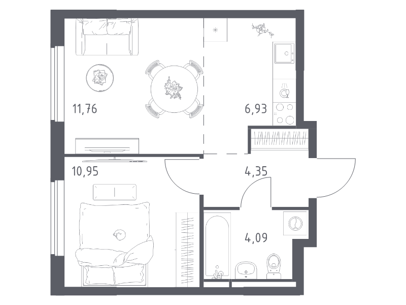 2 ккв (Евро) 38,1 м²