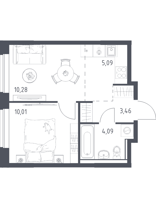 2 ккв (Евро) 32,9 м²