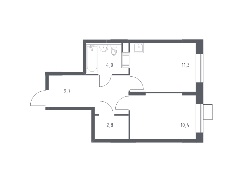 1 ккв 38,2 м²