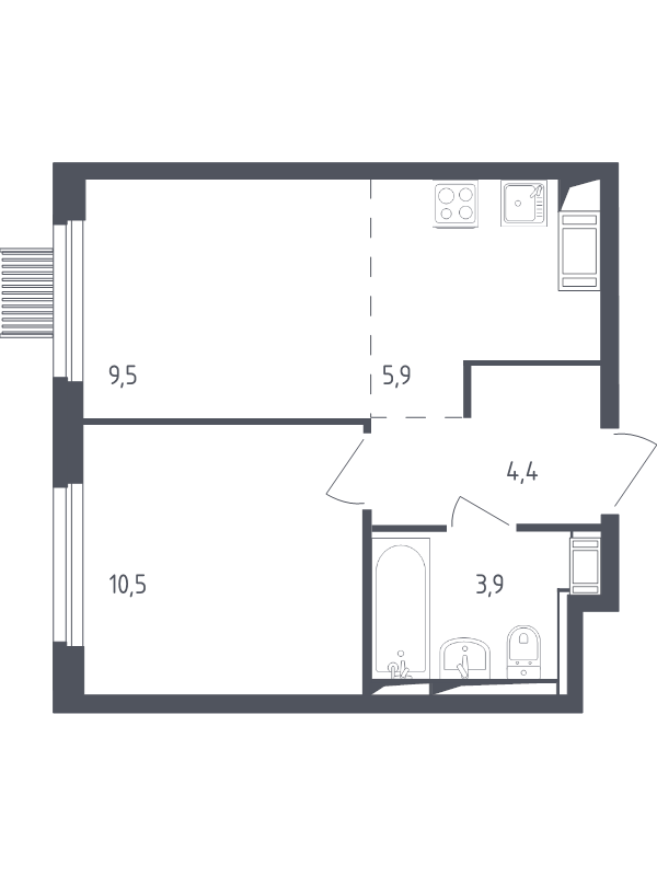 2 ккв (Евро) 33,7 м²