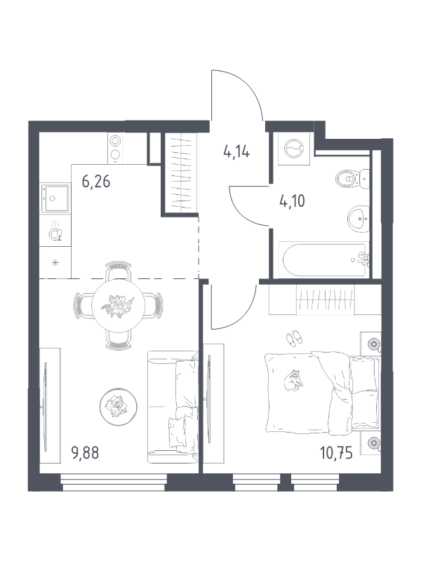 2 ккв (Евро) 35,1 м²